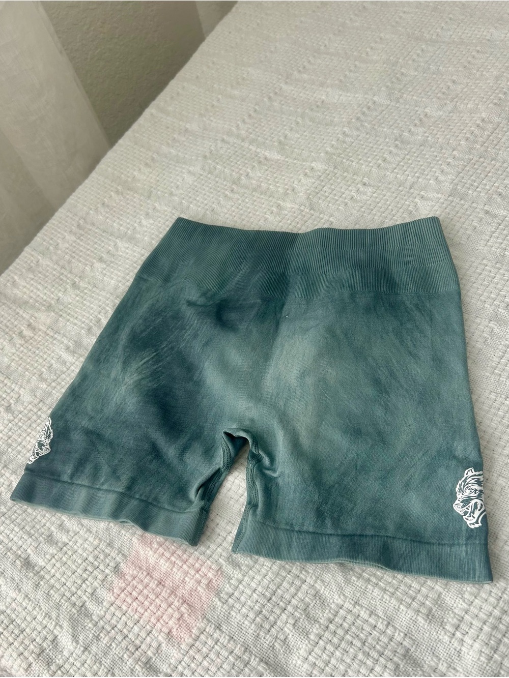 Darc Sport Teal Marble Seamless Athletic Bike Shorts